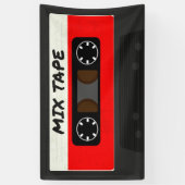 Red Mix-tape - geïnspireerde 80 en 90-inch retroac Spandoek (Verticaal)