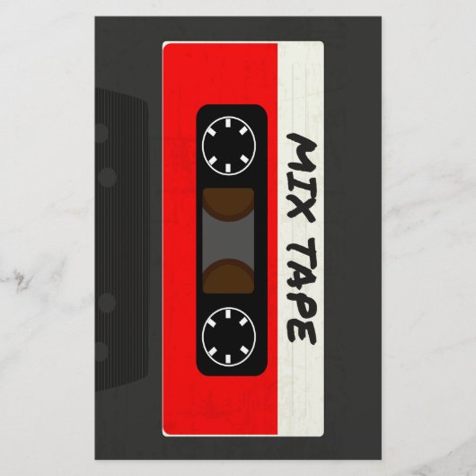 Red Mix-tape - geïnspireerde 80 en 90-inch retrosp Briefpapier (Voorkant)