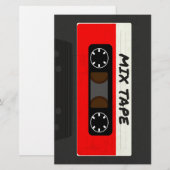 Red Mix-tape - geïnspireerde 80 en 90-inch retrosp Briefpapier (Voorkant / Achterkant)