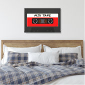 Red Mix-tape - geïnspireerde 80 en 90-inch retrosp Canvas Afdruk (Insitu (Slaapkamer))