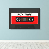 Red Mix-tape - geïnspireerde 80 en 90-inch retrosp Canvas Afdruk (Insitu (Houten vloer))