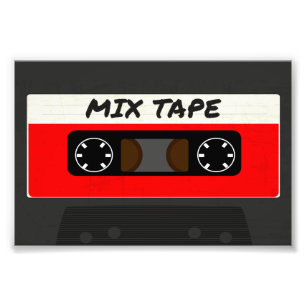 Red Mix-tape - geïnspireerde 80 en 90-inch retrosp Foto Afdruk