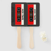 Red Mix-tape - geïnspireerde 80 en 90-inch retrosp Handwaaier (Voorkant en achterkant)