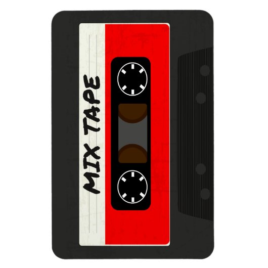 Red Mix-tape - geïnspireerde 80 en 90-inch retrosp Magneet (Verticaal)