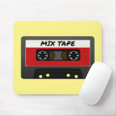Red Mix-tape - geïnspireerde 80 en 90-inch retrosp Muismat (Met muis)