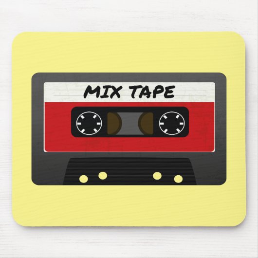 Red Mix-tape - geïnspireerde 80 en 90-inch retrosp Muismat (Voorkant)