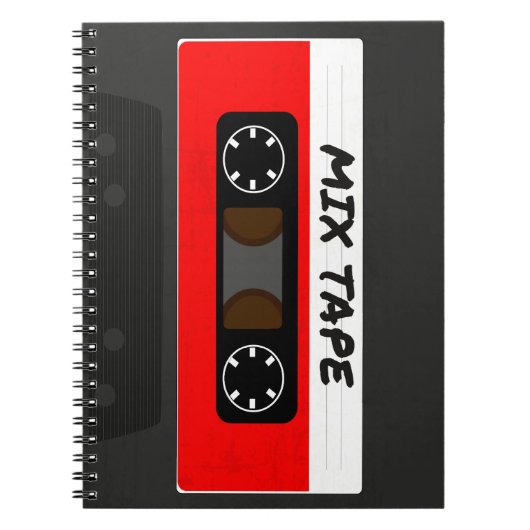 Red Mix-tape - geïnspireerde 80 en 90-inch retrosp Notitieboek (Voorkant)