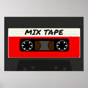 Red Mix-tape - geïnspireerde 80 en 90-inch retrosp Poster