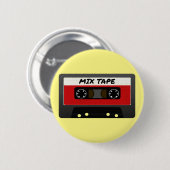 Red Mix-tape - geïnspireerde 80 en 90-inch retrosp Ronde Button 5,7 Cm (Voorkant /achterkant)