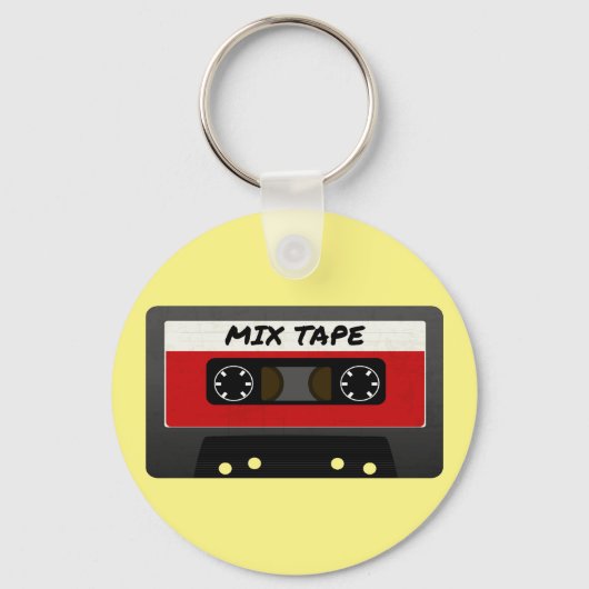 Red Mix-tape - geïnspireerde 80 en 90-inch retrosp Sleutelhanger (Voorkant)