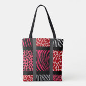 Red Mixed Animal Print Tote Bag (Achterkant)