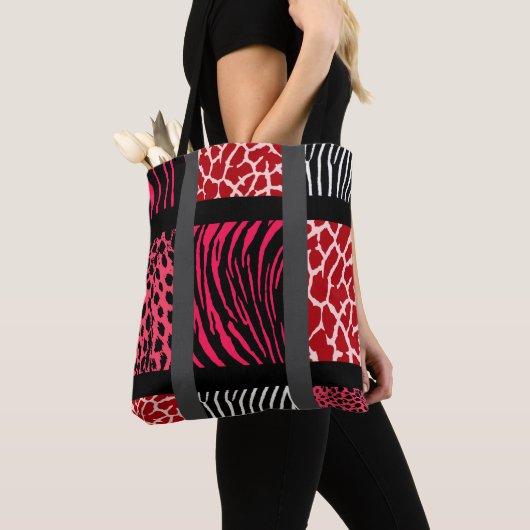 Red Mixed Animal Print Tote Bag (Dichtbij)