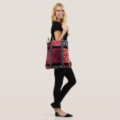 Red Mixed Animal Print Tote Bag (Op model)