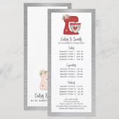 Red Mixer Bakery Pastry Chef Dessert Menu (Voorkant / Achterkant)