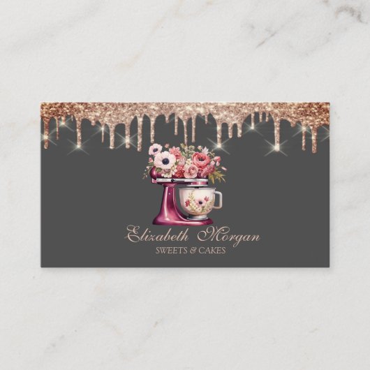 Red Mixer Flowers Roos Gold Drivers Bakery Visitekaartje (Voorkant)