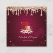 Red Mixer Rozen Gold Drivers Bakery Vierkante Visitekaartje (Voorkant)