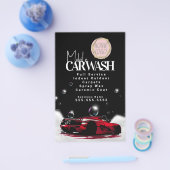 Red Mobile Car Wash Detailing Logo Flyer (Enkel)