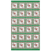 Red Mockingbird Poinsettia Borders Groen Tafelkleed (Voorkant)