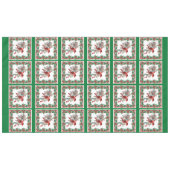 Red Mockingbird Poinsettia Borders Groen Tafelkleed (Voorkant (Horizontaal))