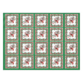 Red Mockingbird Poinsettia Borders Groen Tafelkleed (Voorkant (Horizontaal))