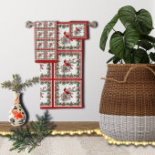 Red Mockingbird Poinsettia grenst aan rood Bad Handdoek