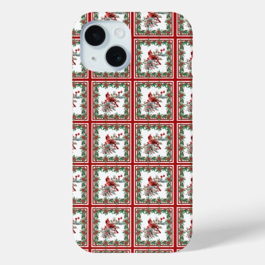 Red Mockingbird Poinsettia grenst aan rood Case-Mate iPhone Case (Achterkant)