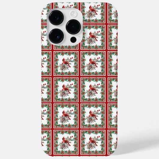 Red Mockingbird Poinsettia grenst aan rood Case-Mate iPhone Case (Achterkant)