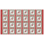 Red Mockingbird Poinsettia grenst aan rood Tafelkleed (Voorkant (Horizontaal))