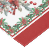 Red Mockingbird Poinsettia grenst aan rood Tafelkleed (Gekanteld)