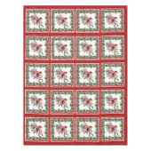 Red Mockingbird Poinsettia grenst aan rood Tafelkleed (Voorkant)