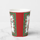 Red Mockingbird Poinsettia grenzen elegant Papieren Bekers (Links)