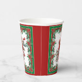 Red Mockingbird Poinsettia grenzen elegant Papieren Bekers (Rechts)