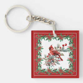Red Mockingbird Poinsettia grenzen elegant Sleutelhanger