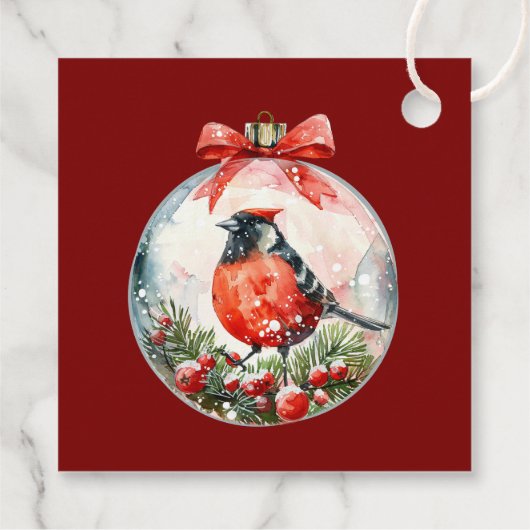 Red Mockingbird Winterlandschap Bedankjes Labels (Achterkant)