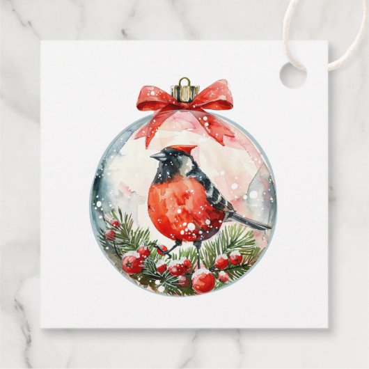 Red Mockingbird Winterlandschap Bedankjes Labels (Achterkant)