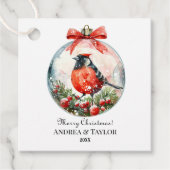 Red Mockingbird Winterlandschap Bedankjes Labels (Voorkant)