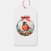 Red Mockingbird Winterlandschap Cadeaulabel (Achterkant)