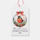 Red Mockingbird Winterlandschap Cadeaulabel (Voorkant)