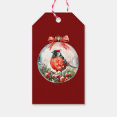 Red Mockingbird Winterlandschap Cadeaulabel (Achterkant)