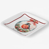 Red Mockingbird Winterlandschap Papieren Bordje (Gebogen)