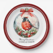 Red Mockingbird Winterlandschap Papieren Bordje (Voorkant)