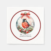 Red Mockingbird Winterlandschap Servet (Voorkant)