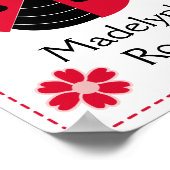 Red Mod Ladybug Girl's Room Art Afdrukken Aangepas Poster (Hoek)