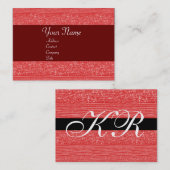 RED MODE BEADS MONOGRAM VISITEKAARTJE (Voorkant / Achterkant)