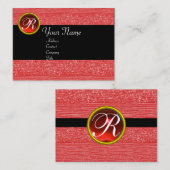 RED MODE BEADS RUBY GEM MONOGRAM VISITEKAARTJE (Voorkant / Achterkant)