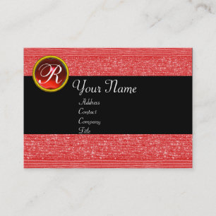 RED MODE BEADS RUBY GEM MONOGRAM VISITEKAARTJE