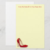 Red Mode High Hiel Pump laat aangepaste woorden zi Briefpapier (Voorkant / Achterkant)