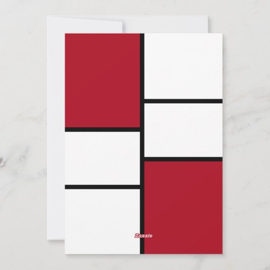 Red Modern 5 Photo Collage Kerstmis Feestdagenkaart (Achterkant)