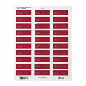 Red Modern Afstudeerder gepersonaliseerde retourad Etiket (Full Sheet)