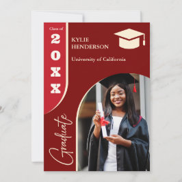 Red Modern Afstuderen foto Kaart
